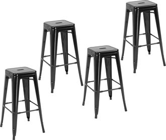 HOMCOM Taburetes de bar 43x43x76 cm negro