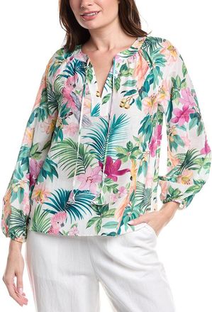 Tommy Bahama Tropical Bliss Silk-Blend Peasant Top