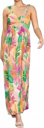 Skies Are Blue Clothing Sweet At Heart Printed Maxi Dress In Pink Guave