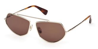 Max Mara MM0165 32E Womens Sunglasses Gold Size 60