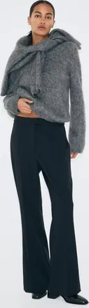 H&M Bootcut Crease-front Trousers in Black at Nordstrom, Size Xx-Large