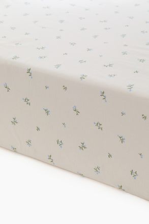 H&M Gemustertes Spannbettlaken aus Baumwolle - Beige