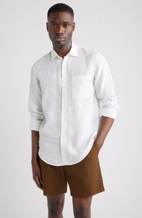 Nordstrom Linen Button-Up Shirt in White at Nordstrom, Size Xxx-Large