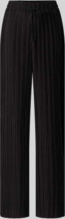 Ichi Stoffhose mit Plisseefalten Modell MIKALA in Black, Gr&ouml;&szlig;e XXL