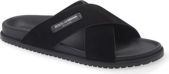 Dolce & Gabbana Slide Sandal in Nero/nero at Nordstrom, Size 42
