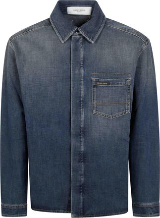 Golden Goose Vintage-Wash Cotton Denim Shirt Jacket