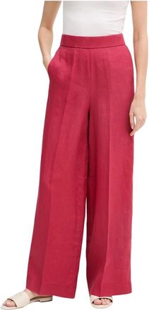Benetton Wijde broek - Dames - Broeken - Rood - Maat: XS Linnen