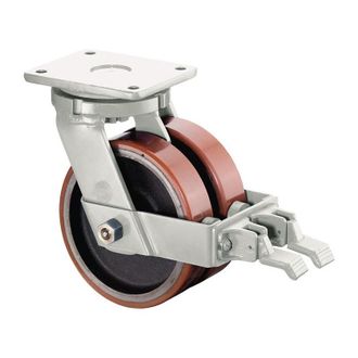 OEM Rodillo De Transporte Pesado 250mm 2000kg Con Pu De Fundici&oacute;n Fija Marr&oacute;n 175x140mm