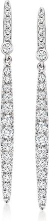 Ross-Simons Diamond Drop Earrings in Sterling Silver