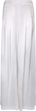 Fabiana Filippi Witte Broek voor Vrouwen Aw 23 - Dames - Wijde Broeken - Wit - 2XS - Wol - Broeken