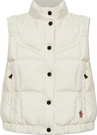 Moncler Doucy Down Vest - Dames - Bodywarmers - Beige - M - Polyester - Jassen