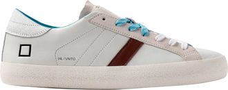 D.A.T.E. Hill Low Vintage Calf Sneakers in White Turquois