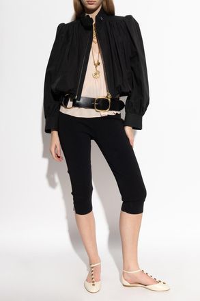 Chlo&eacute; Short Jacket With Stand-up Collar, Womens, Black