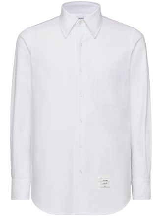 Thom Browne Camicia con applicazione logo - Bianco
