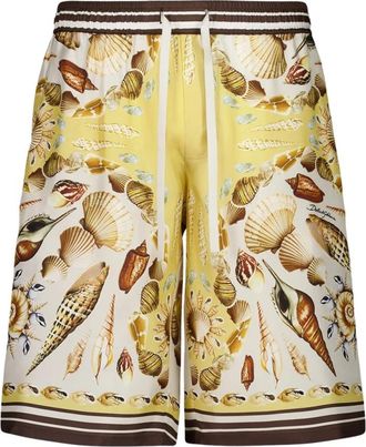Dolce & Gabbana Shell Printed Silk Twill Shorts - Heren - Korte Broeken - Veelkleurig - M - Korte Broeken