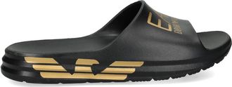 Emporio Armani Sandali slides con stampa - Nero