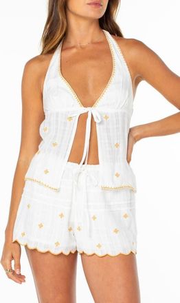 Roxy Full Bloom Halter Top in Cloud Dancer at Nordstrom, Size Xx-Large