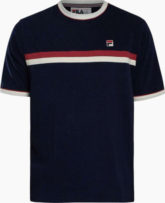 Fila Mens Fila Rosario T-Shirt Fila Navy/Gardenia/Garnet - Black - Size: 44