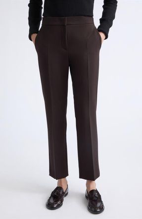 Max Mara Macino Stretch Wool Trousers in Dark Brown at Nordstrom, Size 12
