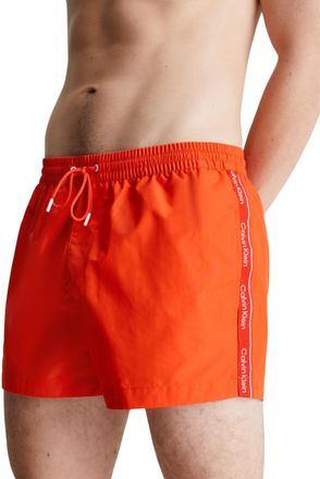 Calvin Klein Men Swim Trunks Short Drawstring, Orange (Acid Orange), L