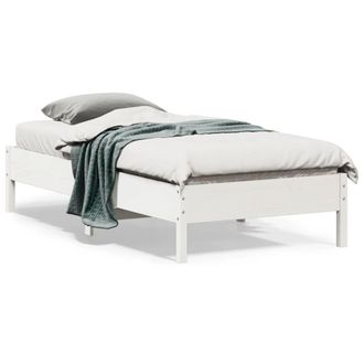 Berkfield Home Bed Frame without Mattress White 75x190 cm Small Single Solid Wood Pine