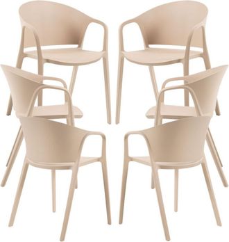 Regalos Miguel Regalos Miguel - Packs Sillas Jard&iacute;n - Pack 6 Sillas Tasla - Beige