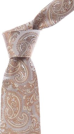 Etro Gold Paisley Silk Tie