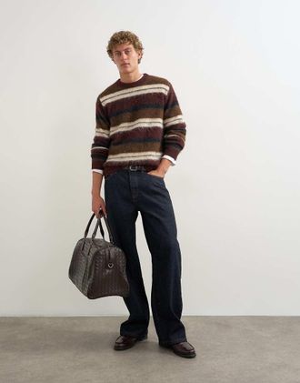 Topman jeans rigidi a vestibilit&agrave; baggy in lavaggio rinse-Blu