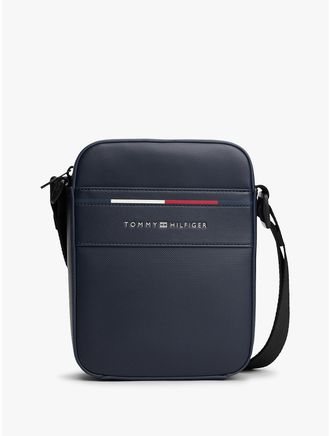 Tommy Hilfiger Mens Signature Stripe Mini Reporter Bag - Blue