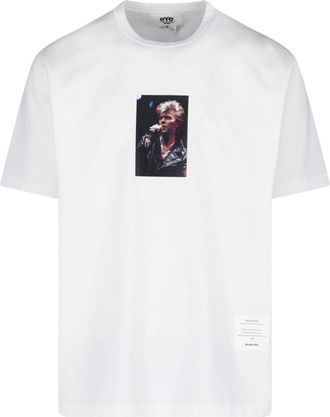 Junya Watanabe White Singer Graphic Print Cotton T-Shirt