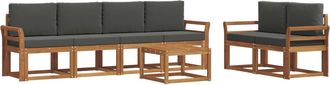 vidaXL Conjunto De Sof&aacute;s De Exterior 7 Uds. Natural Y Antracita Vidaxl