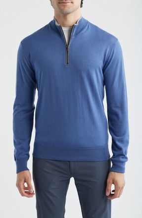 Greyson Saratoga Merino Wool Quarter Zip in Falcon at Nordstrom, Size Xx-Large