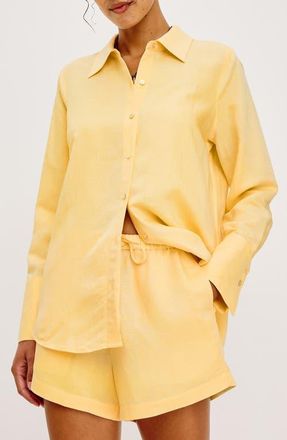 Rails Knox Linen Blend Button-Up Shirt in Sunshine at Nordstrom, Size X-Small