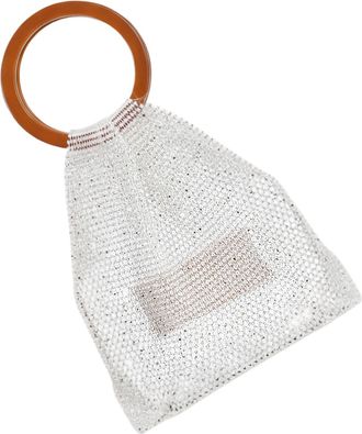 Generic Woven Bag - 9.84x7.87in Sparkling Handle Tote, Woven Tote Bag | traditional sparkling crystal | For Family Women Girlfriend Home Travel Indoor Outdoor