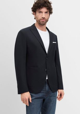 Cinque Sakko CINQUE CIMICHELE, Herren, Gr. 102, blau (dunkelblau), Web, Obermaterial: 65% Polyester, 34% Viskose, 1% Elasthan, unifarben, Basic, mit Kn&ouml;pfen,