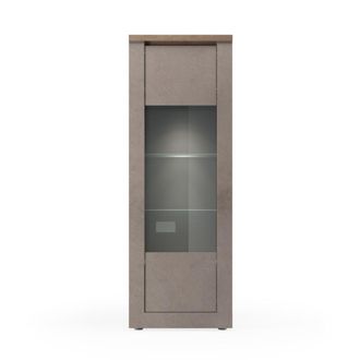 Calicosy Vitrina 1 puerta 4 estantes efecto bronce y mercurio A192 cm