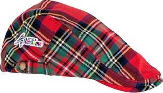 Royal & Awesome Stewart Tartan Golf Cap for Men UK, Funny Flat Cap, Novelty Golf Hat, Flat Caps for Men UK, One Size