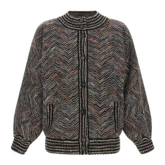 Missoni Chevron Gebreide Bomber - Dames - Truien - Veelkleurig - Maat: XS Wol