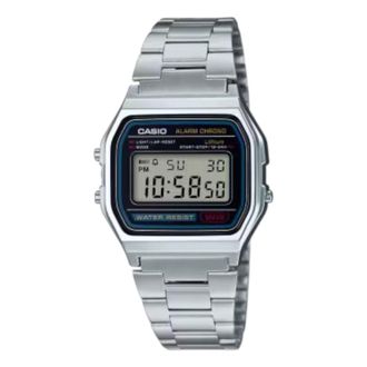 Casio Vintage Water Resistant Stainless Steel Band LED Light Silver A-158WA-1