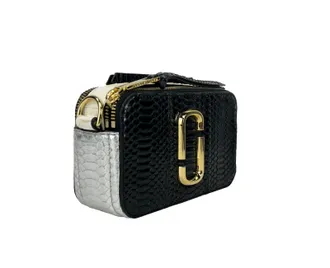 Marc Jacobs Python-Embossed Calfskin Crossbody Bag - Black