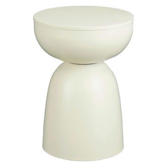 MiCa Decorations Mesa auxiliar elliott blanco roto h45xb32xl32cm