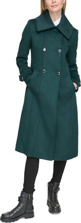 Karl Lagerfeld Karl Lagerfeld Wing Collar Long Wool-Blend Coat