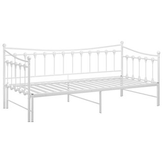vidaXL Sof&aacute; Cama Extra&iacute;ble Sin Colch&oacute;n Metal Blanco 90x200cm Vidaxl