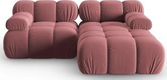 MICADONI Modulares 3-Sitzer Design Ecksofa Bellis mit Eckteil rechts - Samtbezug