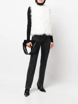 Yves Salomon Womens Silk Feathered-Finish Waistcoat Aw26 W