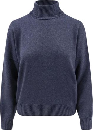Brunello Cucinelli Cashmere Turtleneck - Dames - Cashmere truien - Blauw - S - Kasjmier - Truien & Vesten