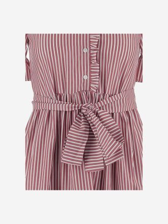 F.it Striped Cotton Dress - Red