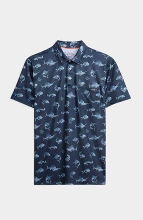 Salt Life Fish N Bones Americana Polo in Navy at Nordstrom, Size Xx-Large S