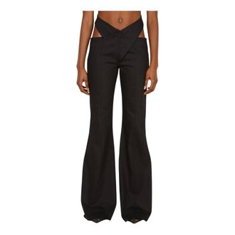 Di Petsa Wide Trousers, female, Black, Size: S Crossover Waistband Pants