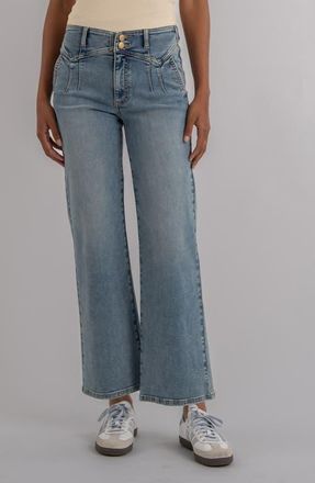 Kut from the Kloth Meg Pleated High Waist Wide Leg Pants in Zenith at Nordstrom, Size 12